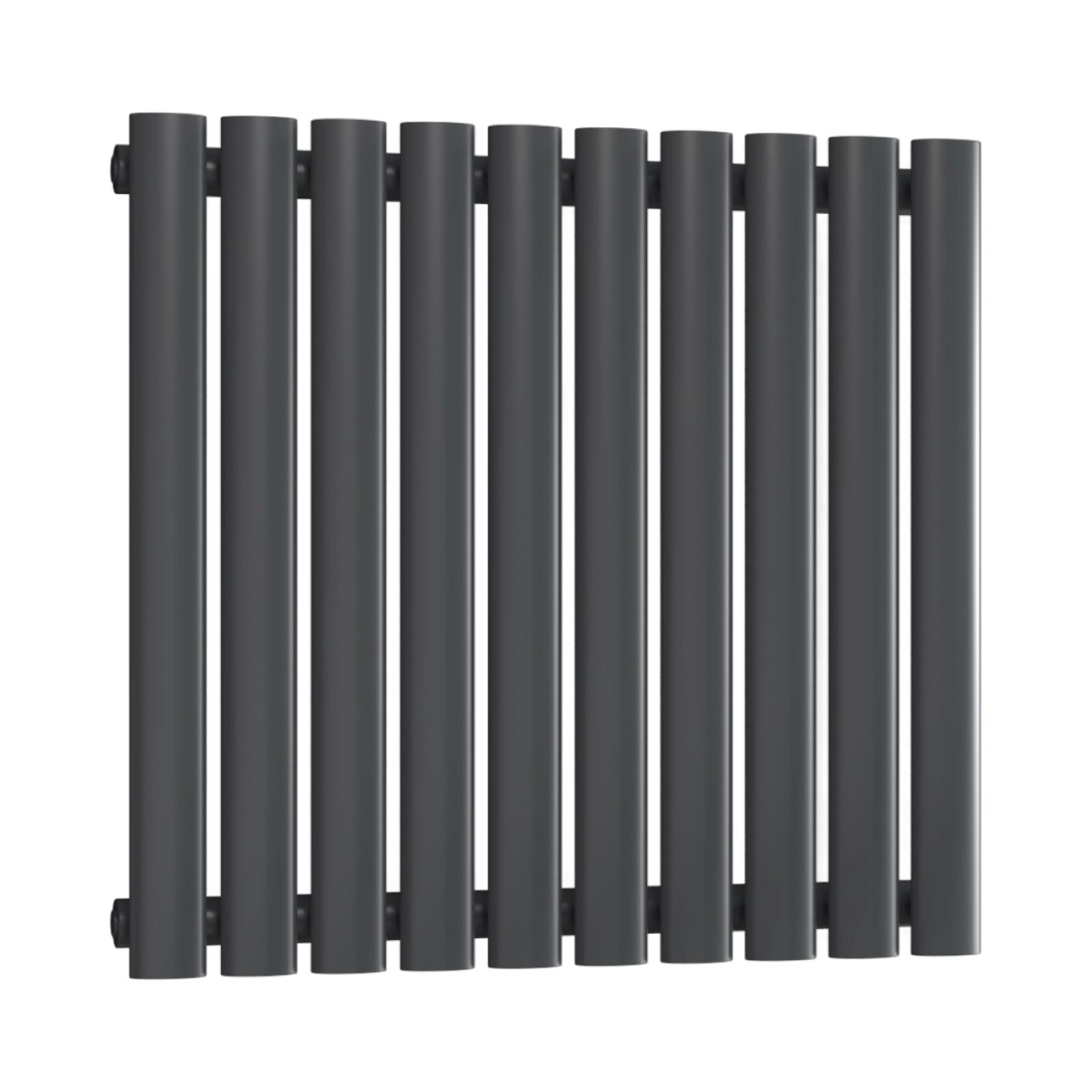 Chelsea Oval Anthracite Single Panel Horizontal Mild Steel Designer Radiator 550mm High x 590mm Wide