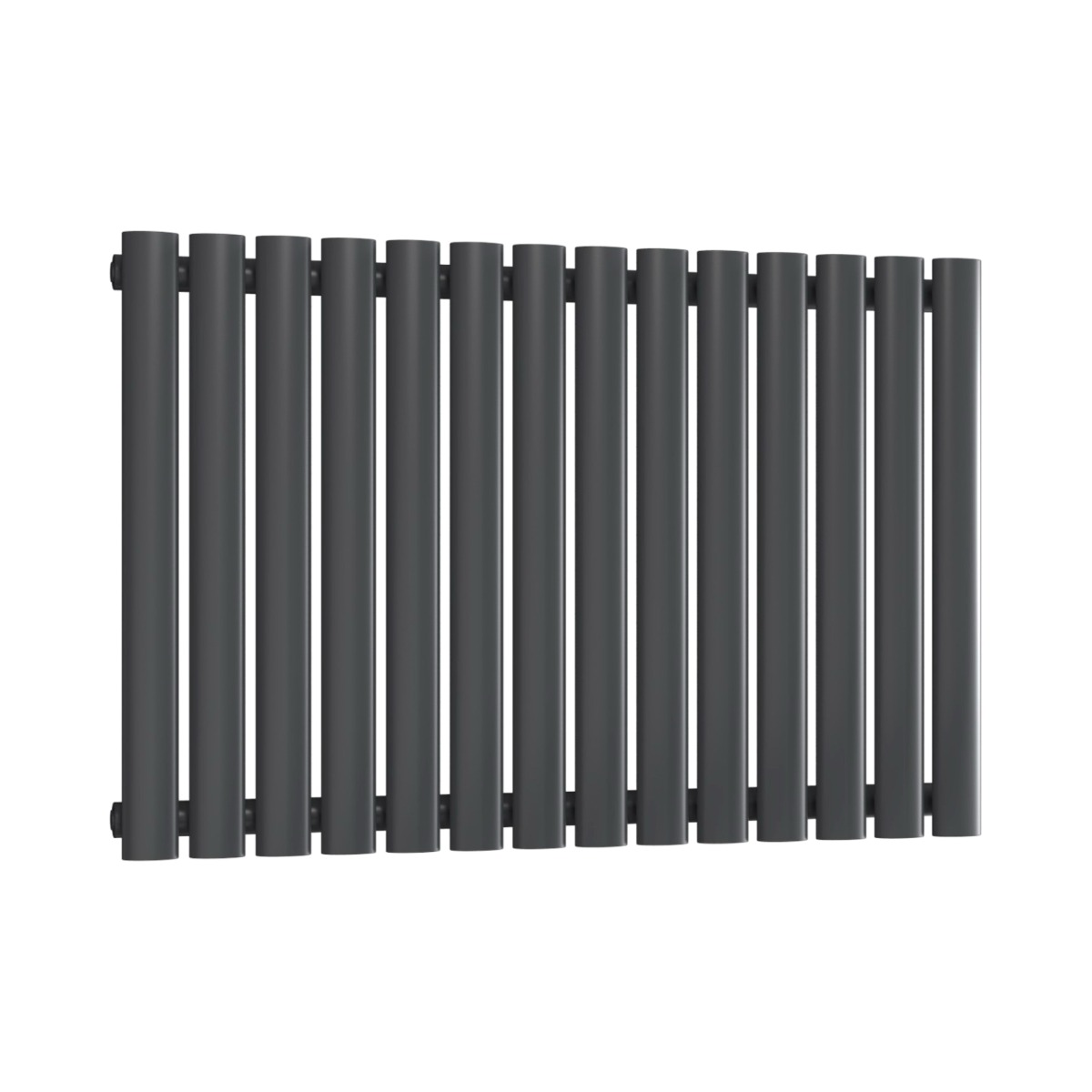 Chelsea Oval Anthracite Single Panel Horizontal Mild Steel Designer Radiator 550mm High x 826mm Wide
