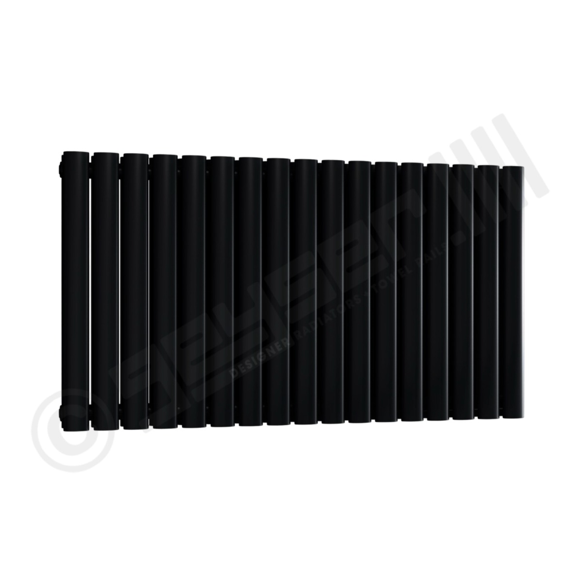 Chelsea Special Double Panel Horizontal Radiator 550mm x 1003mm in Jet Black RAL 9005
