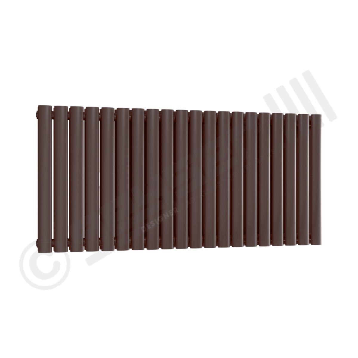 Chelsea Special Double Panel Horizontal Radiator 550mm x 1180mm in Chocolate Brown RAL 8017