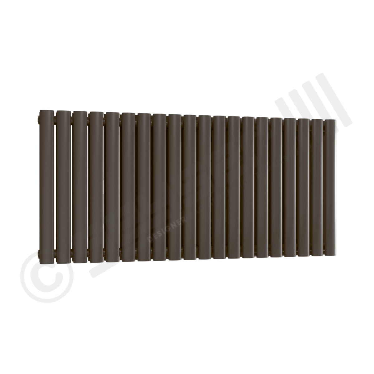 Chelsea Special Double Panel Horizontal Radiator 550mm x 1180mm in Grey Brown RAL 8019