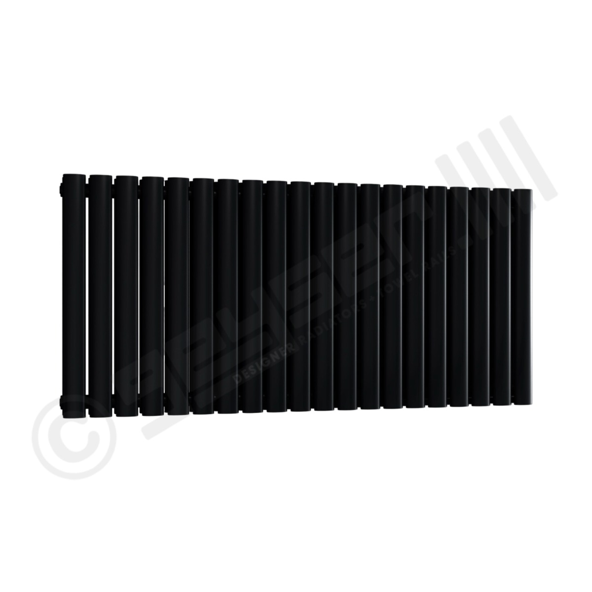 Chelsea Special Double Panel Horizontal Radiator 550mm x 1180mm in Jet Black RAL 9005