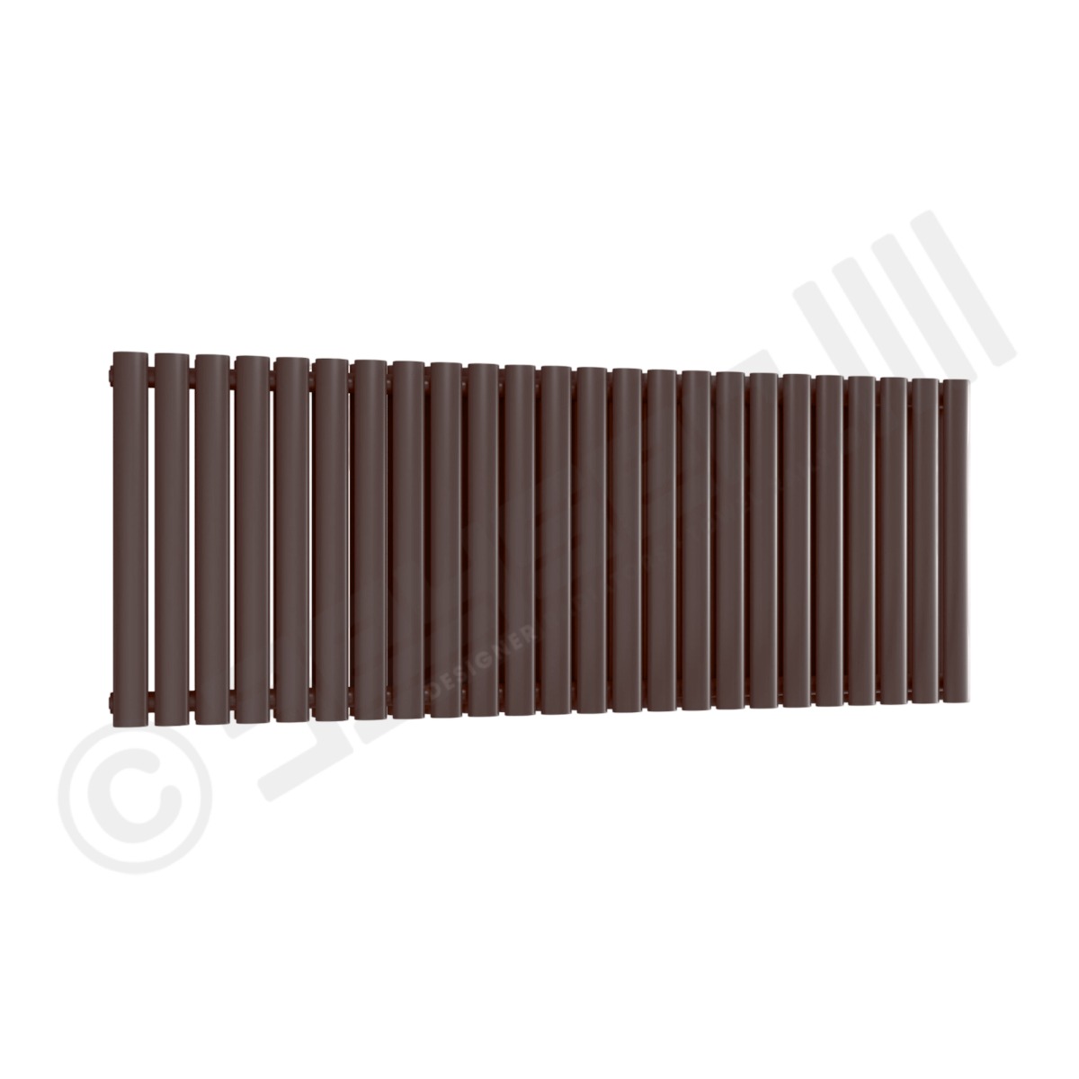 Chelsea Special Double Panel Horizontal Radiator 550mm x 1416mm in Chocolate Brown RAL 8017