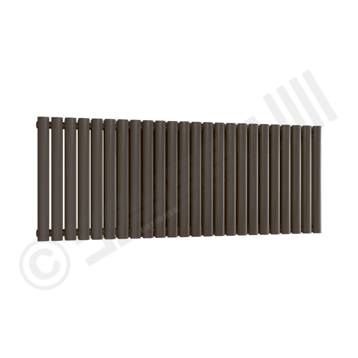 Chelsea Special Double Panel Horizontal Radiator 550mm x 1416mm in Grey Brown RAL 8019