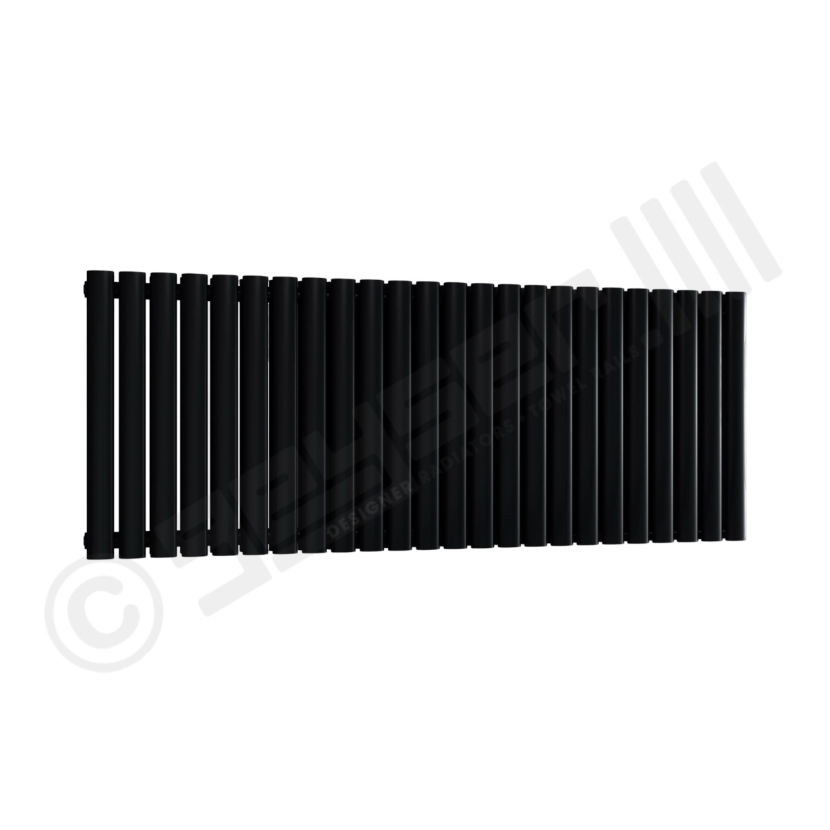 Chelsea Special Double Panel Horizontal Radiator 550mm x 1416mm in Jet Black RAL 9005