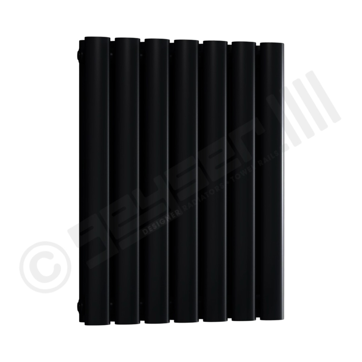 Chelsea Special Double Panel Horizontal Radiator 550mm x 413mm in Jet Black RAL 9005
