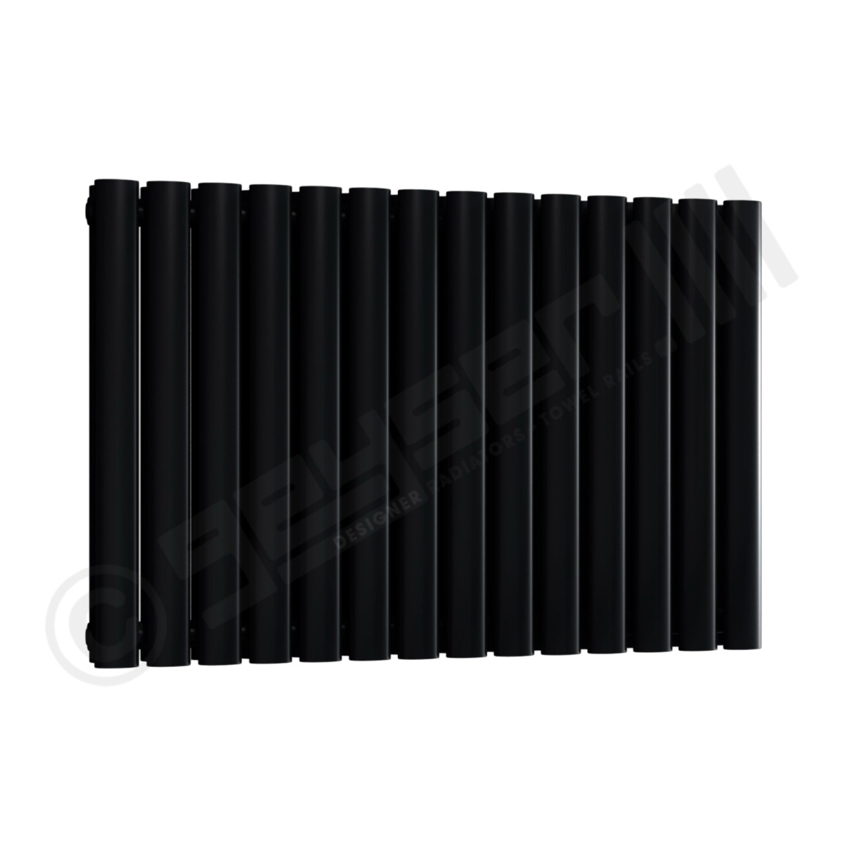 Chelsea Special Double Panel Horizontal Radiator 550mm x 826mm in Jet Black RAL 9005