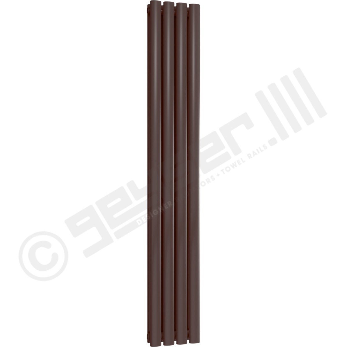Chelsea Special Double Panel Vertical Radiator 1500mm x 236mm in Chocolate Brown RAL 8017