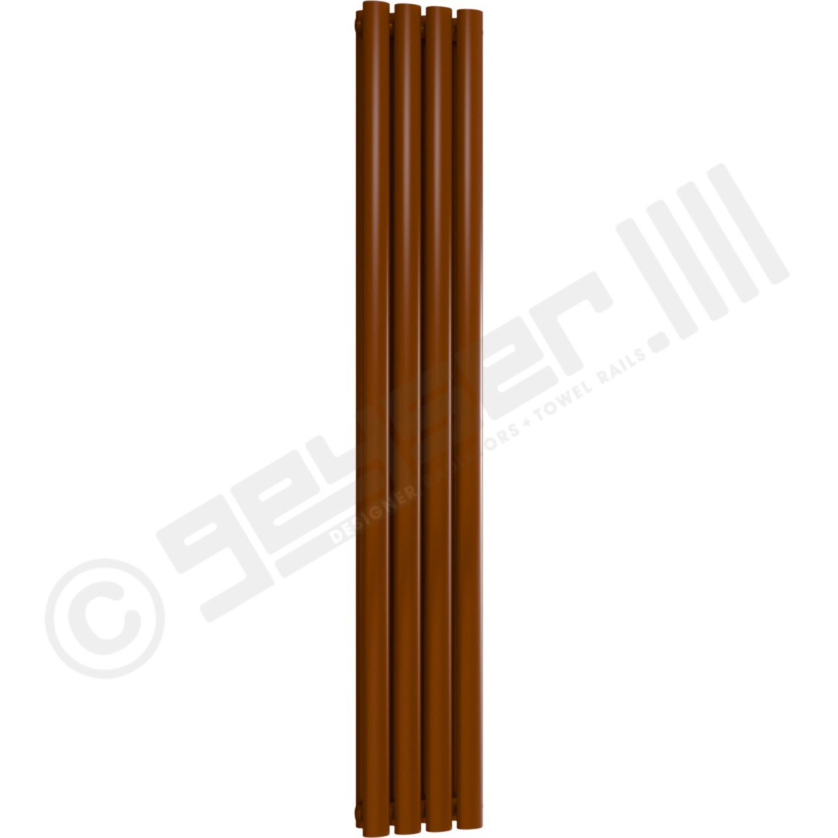 Chelsea Special Double Panel Vertical Radiator 1500mm x 236mm in Clay Brown RAL 8003