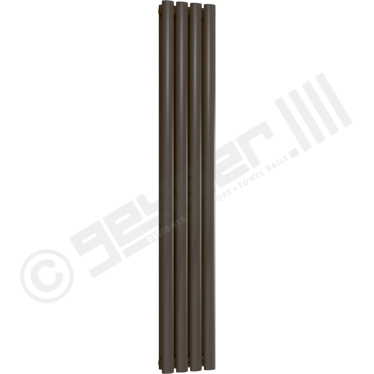 Chelsea Special Double Panel Vertical Radiator 1500mm x 236mm in Grey Brown RAL 8019
