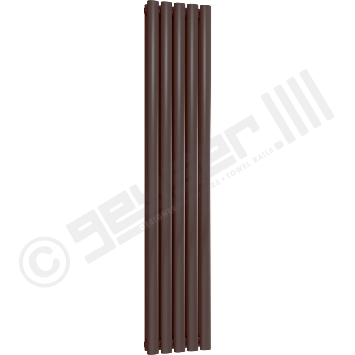 Chelsea Special Double Panel Vertical Radiator 1800mm x 295mm in Chocolate Brown RAL 8017