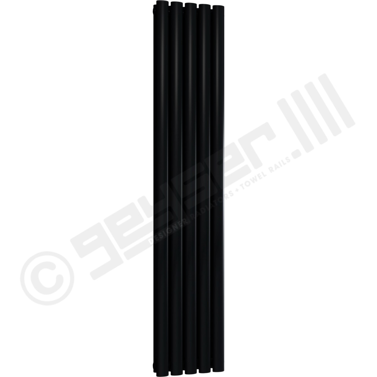 Chelsea Special Double Panel Vertical Radiator 1800mm x 295mm in Jet Black RAL 9005