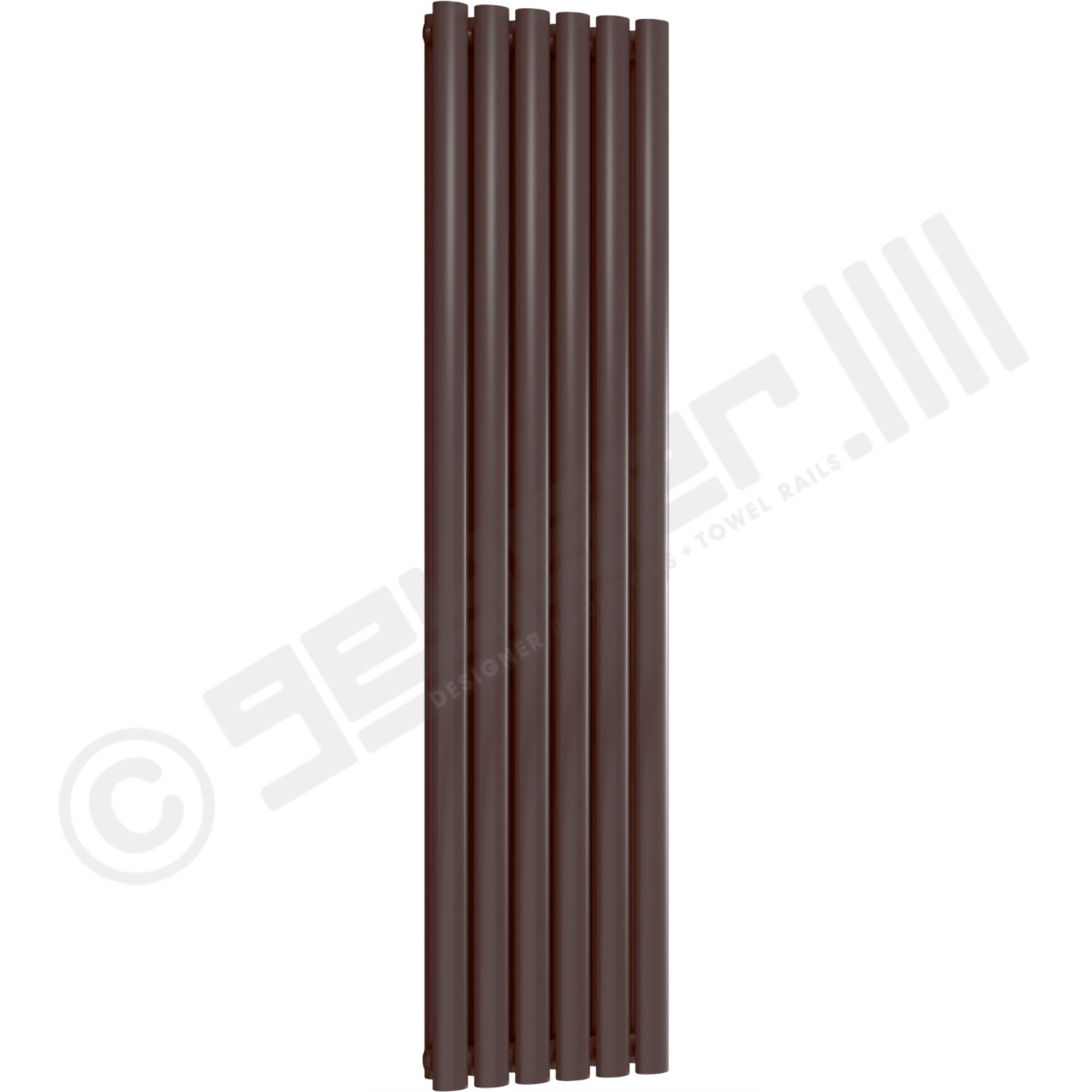 Chelsea Special Double Panel Vertical Radiator 1800mm x 354mm in Chocolate Brown RAL 8017
