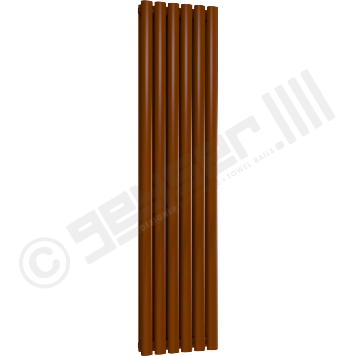 Chelsea Special Double Panel Vertical Radiator 1800mm x 354mm in Clay Brown RAL 8003