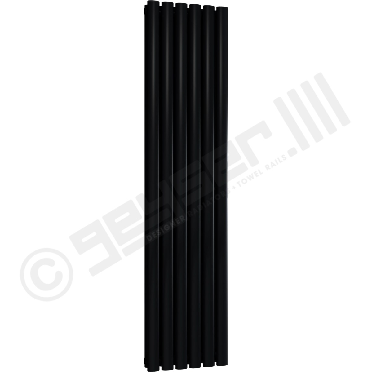 Chelsea Special Double Panel Vertical Radiator 1500mm x 354mm in Jet Black RAL 9005