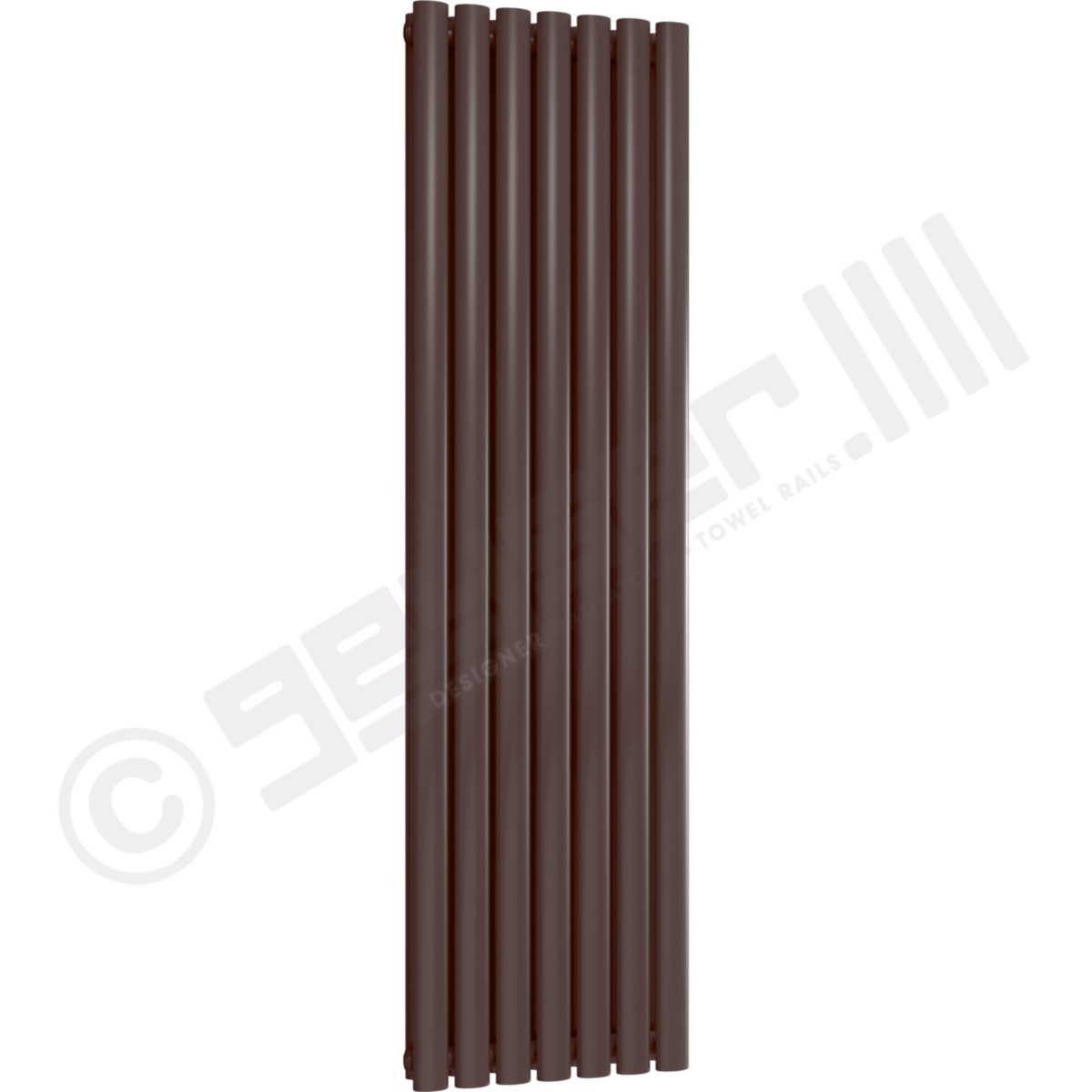 Chelsea Special Double Panel Vertical Radiator 1800mm x 413mm in Chocolate Brown RAL 8017