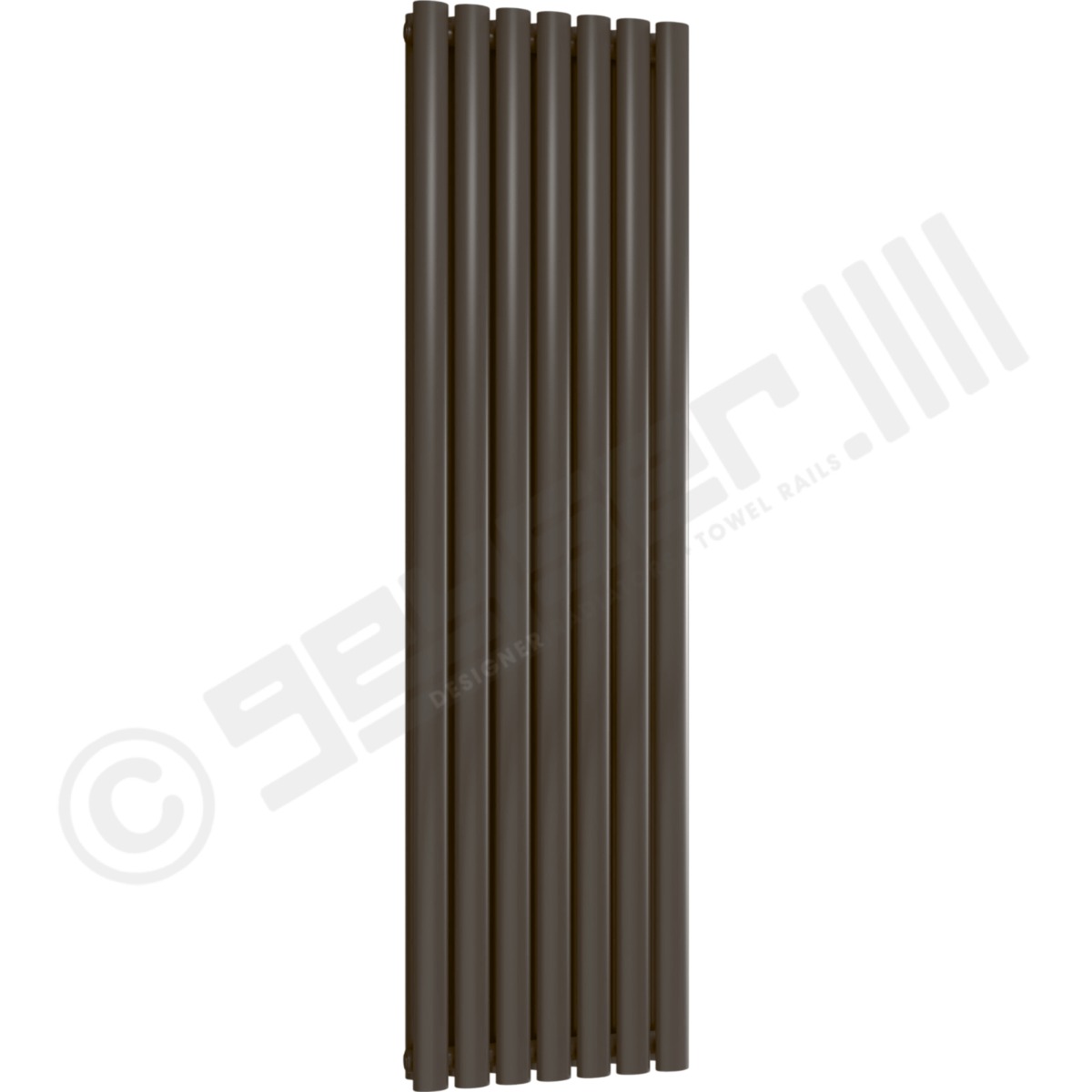 Chelsea Special Double Panel Vertical Radiator 1800mm x 413mm in Grey Brown RAL 8019