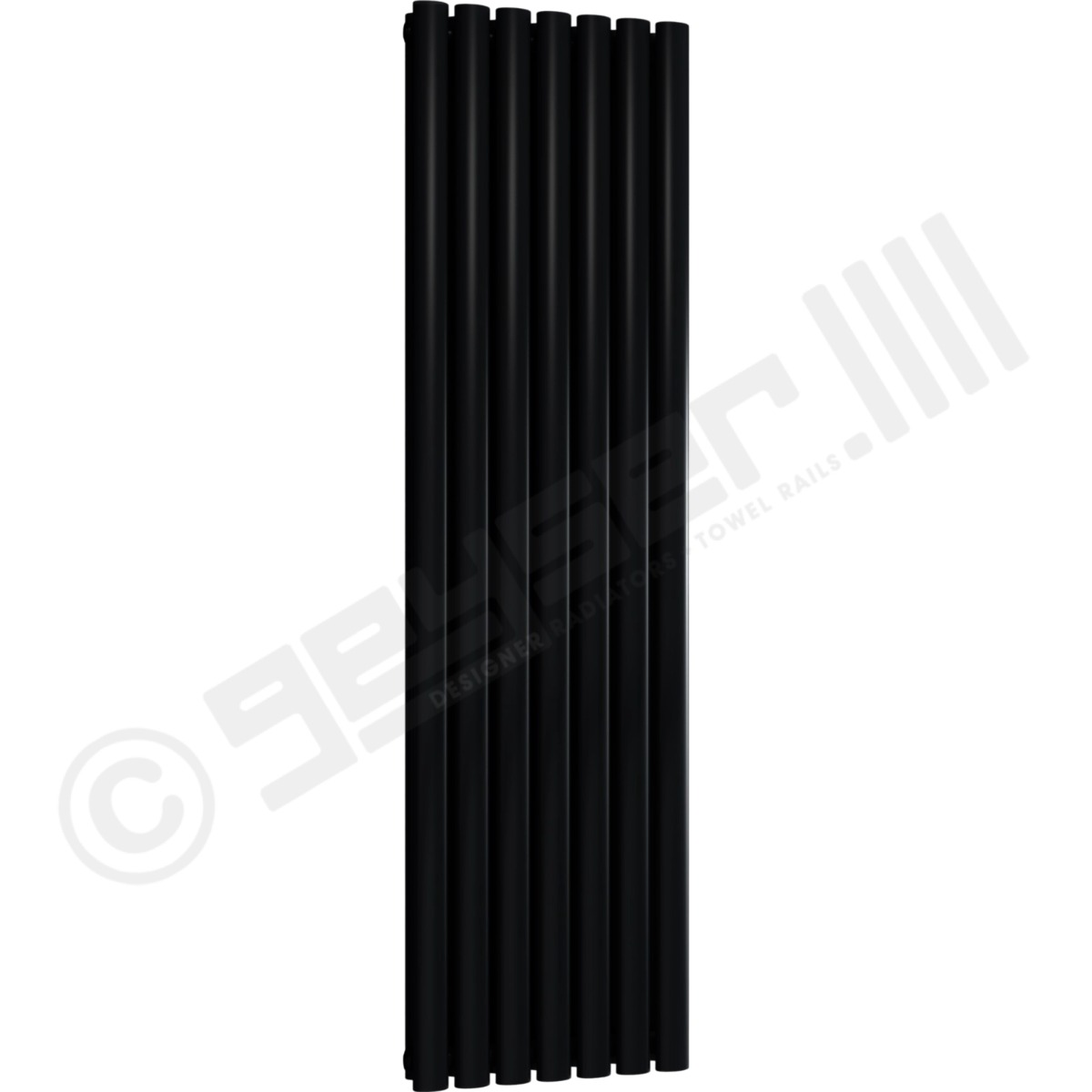 Chelsea Special Double Panel Vertical Radiator 1500mm x 413mm in Jet Black RAL 9005
