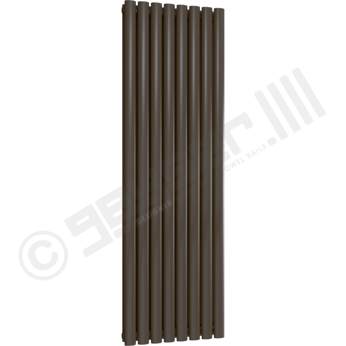 Chelsea Special Double Panel Vertical Radiator 1800mm x 472mm in Grey Brown RAL 8019