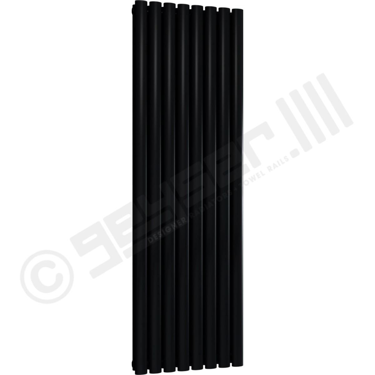 Chelsea Special Double Panel Vertical Radiator 1500mm x 472mm in Jet Black RAL 9005