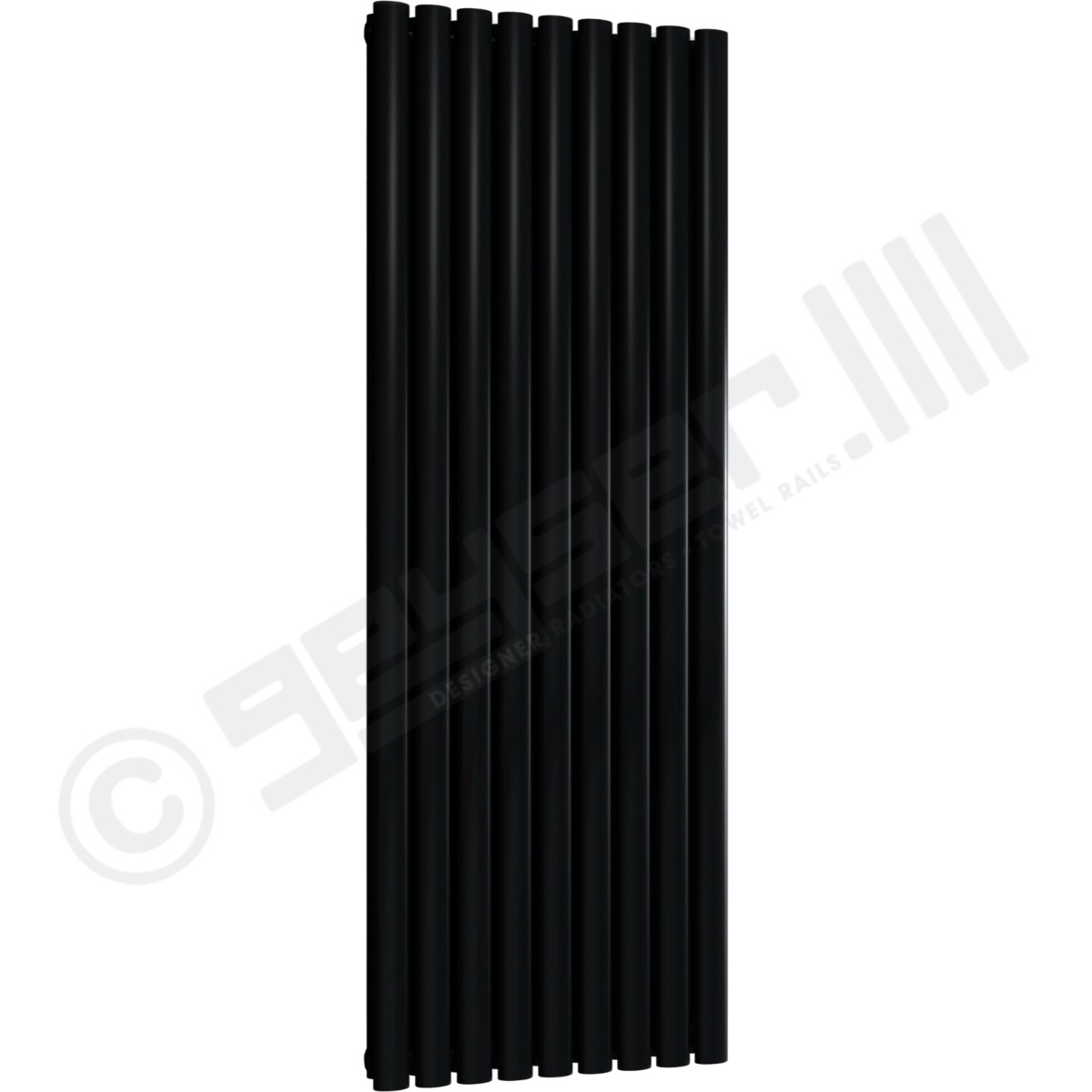 Chelsea Special Double Panel Vertical Radiator 1500mm x 531mm in Jet Black RAL 9005