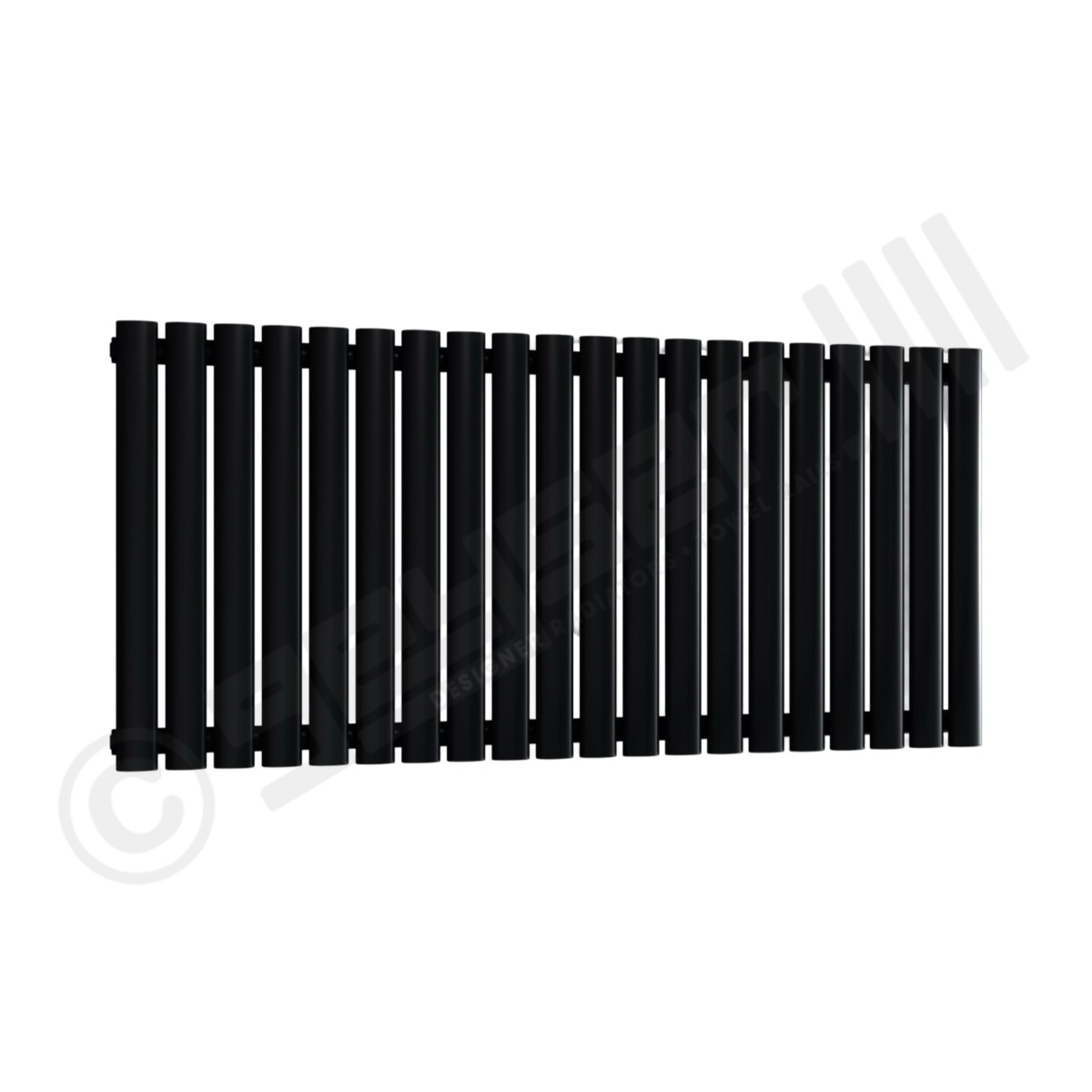 Chelsea Special Single Panel Horizontal Radiator 550mm x 1180mm in Jet Black RAL 9005