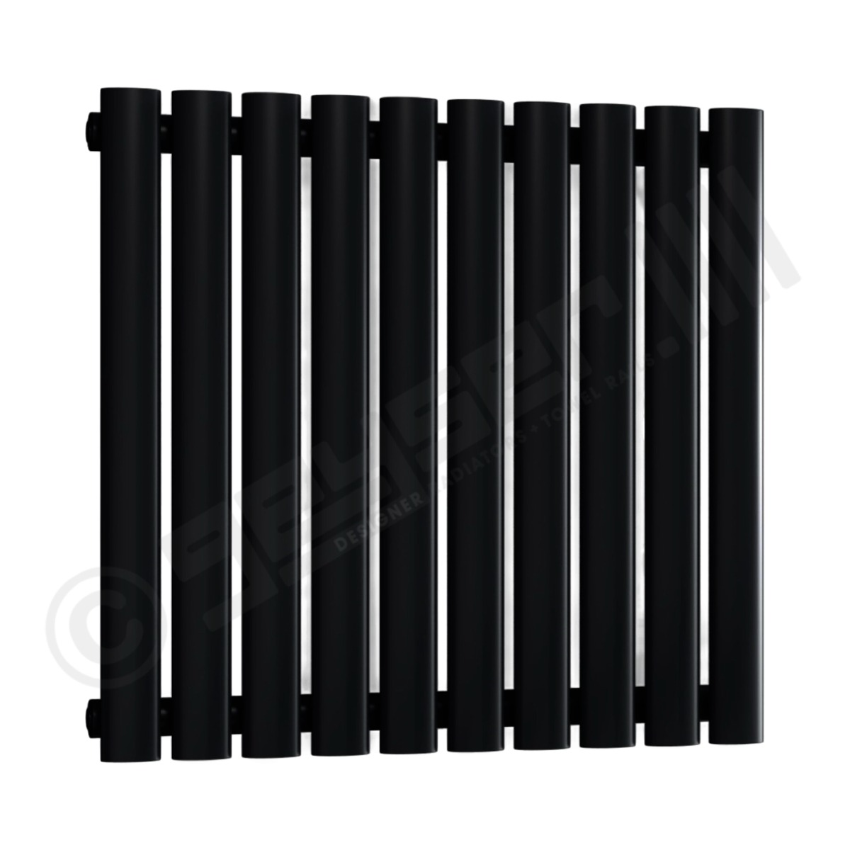 Chelsea Special Single Panel Horizontal Radiator 550mm x 590mm in Jet Black RAL 9005