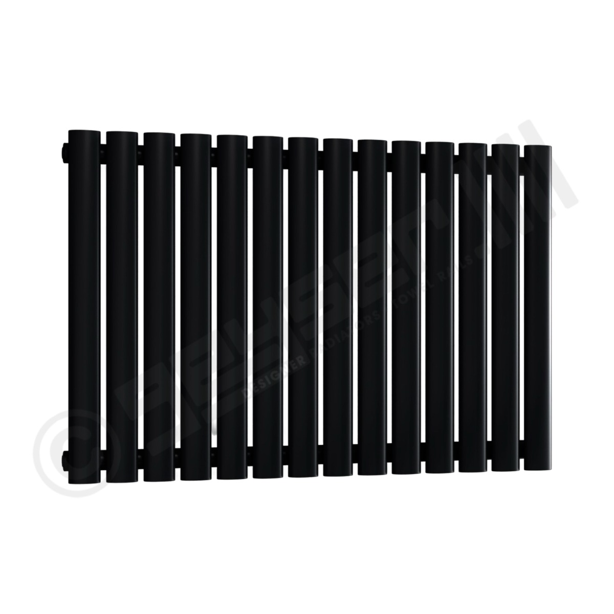 Chelsea Special Single Panel Horizontal Radiator 550mm x 826mm in Jet Black RAL 9005