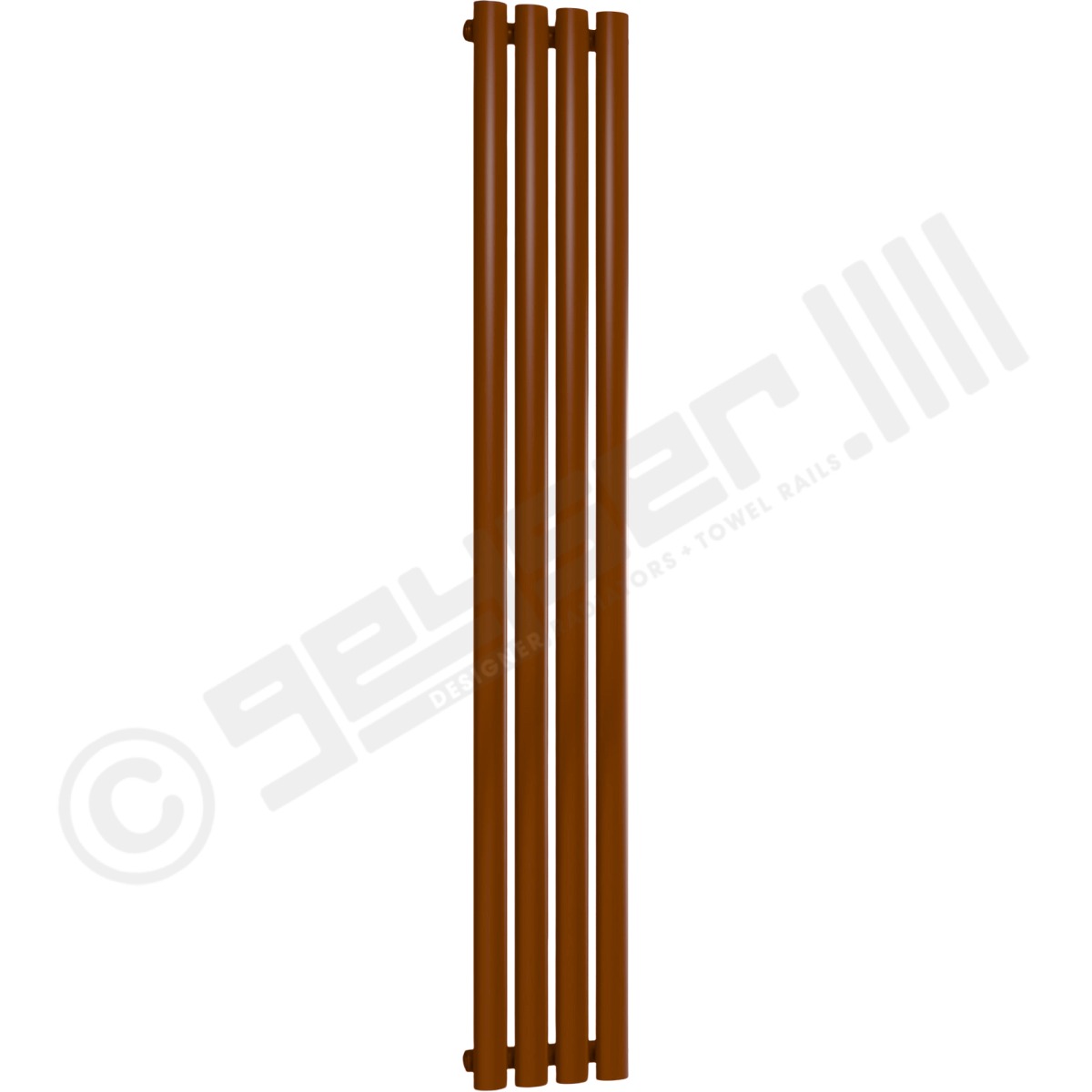 Chelsea Special Single Panel Vertical Radiator 1800mm x 236mm in Clay Brown RAL 8003