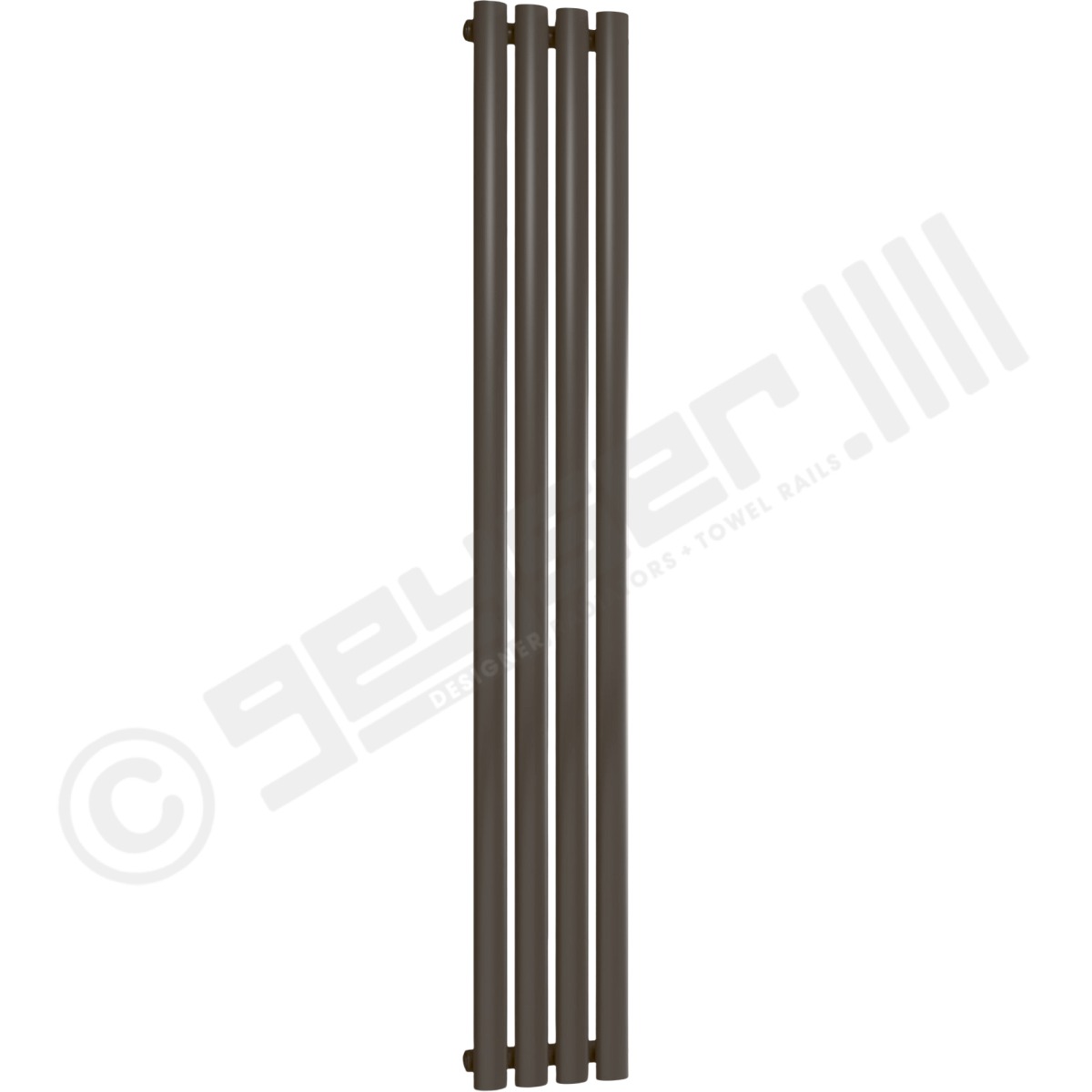 Chelsea Special Single Panel Vertical Radiator 1500mm x 236mm in Grey Brown RAL 8019