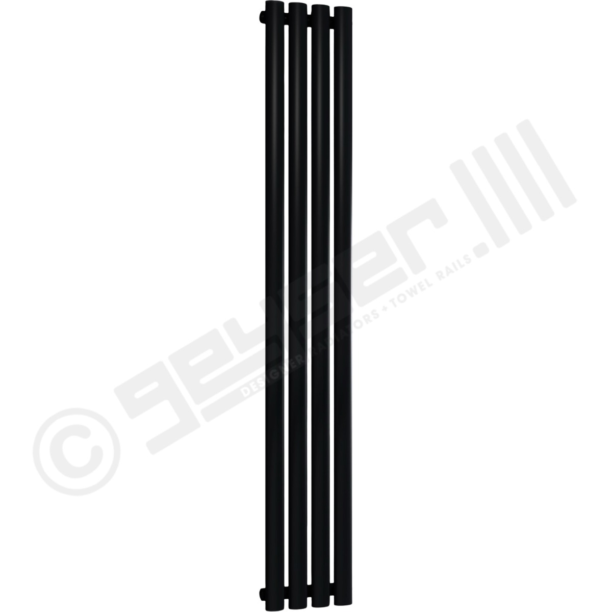 Chelsea Special Single Panel Vertical Radiator 1500mm x 236mm in Jet Black RAL 9005