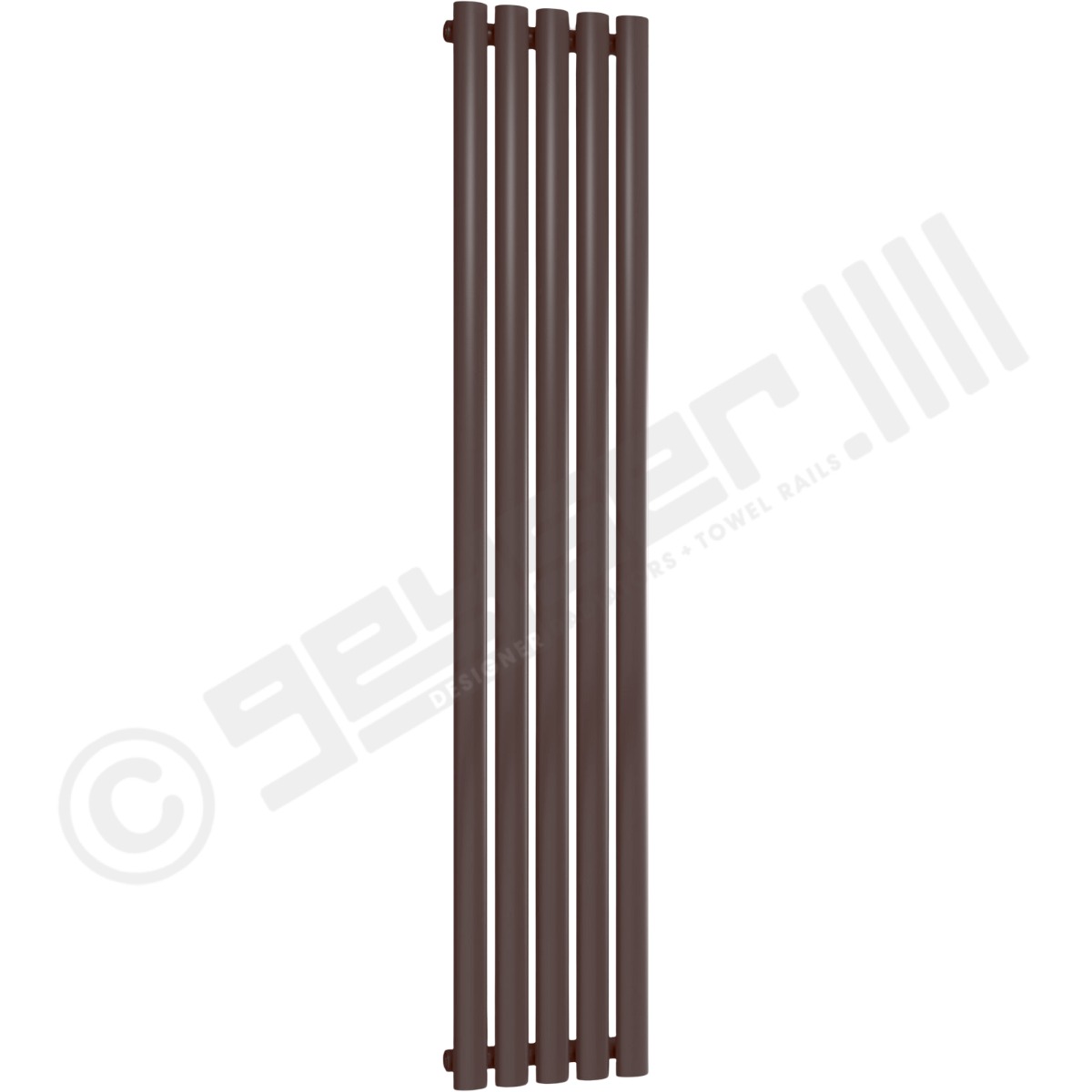 Chelsea Special Single Panel Vertical Radiator 1500mm x 295mm in Chocolate Brown RAL 8017