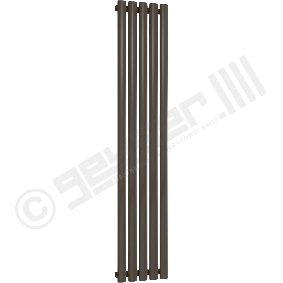 Chelsea Special Single Panel Vertical Radiator 1800mm x 295mm in Grey Brown RAL 8019