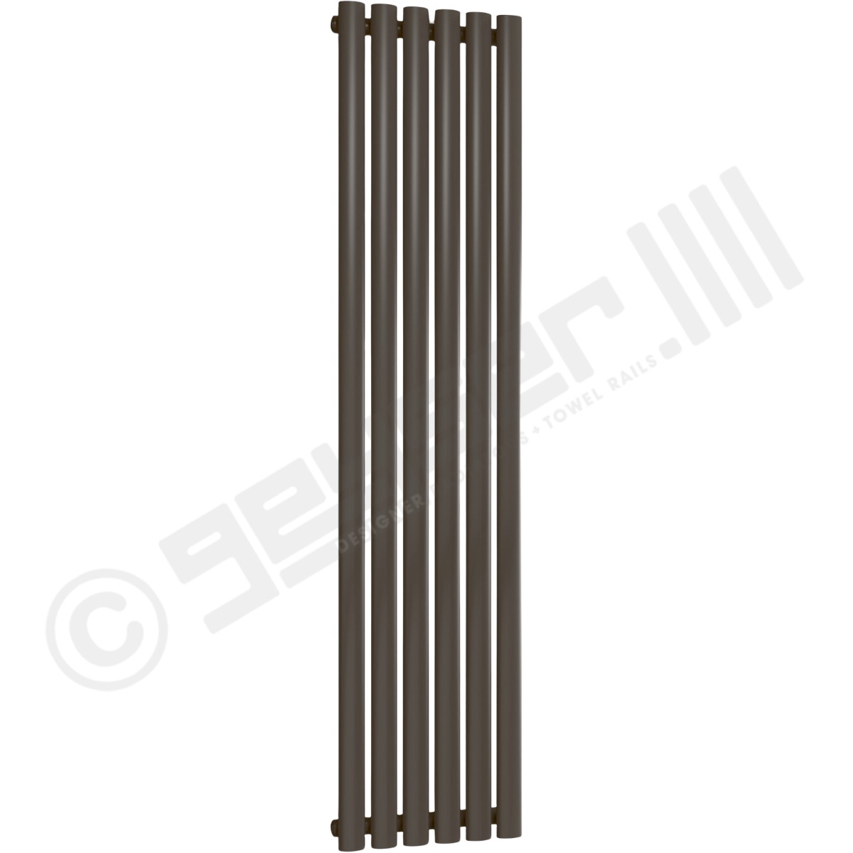 Chelsea Special Single Panel Vertical Radiator 1500mm x 354mm in Grey Brown RAL 8019