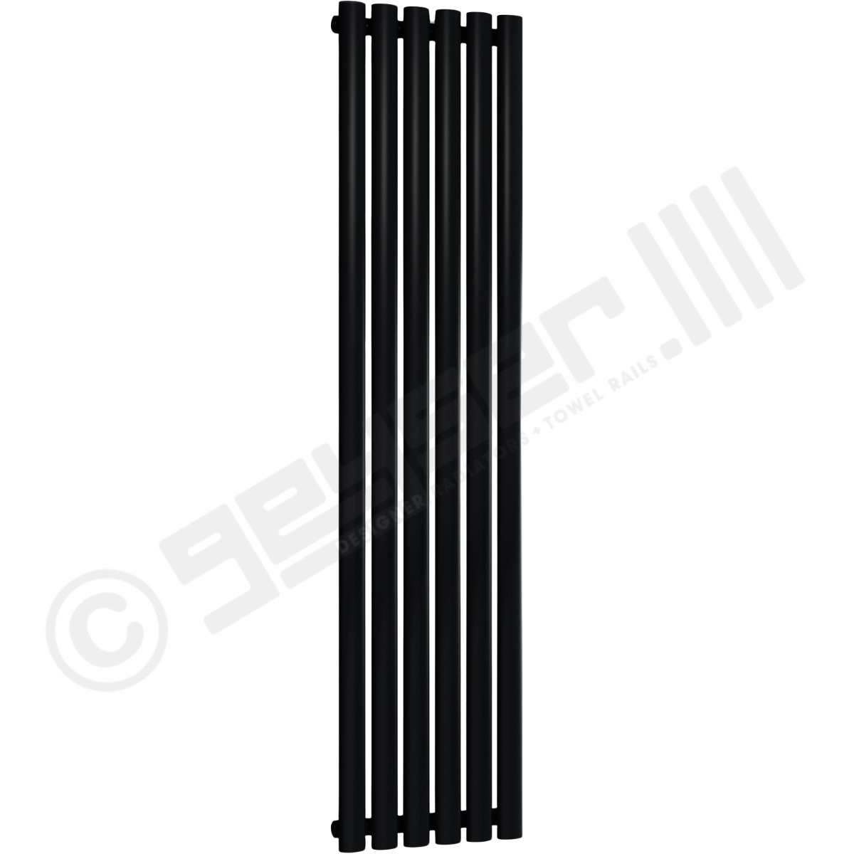 Chelsea Special Single Panel Vertical Radiator 1500mm x 354mm in Jet Black RAL 9005