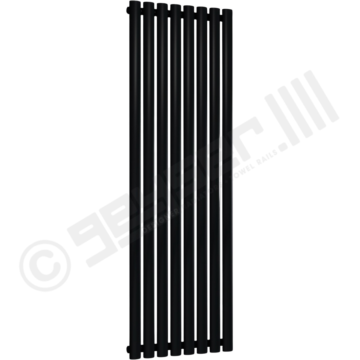 Chelsea Special Single Panel Vertical Radiator 1500mm x 472mm in Jet Black RAL 9005