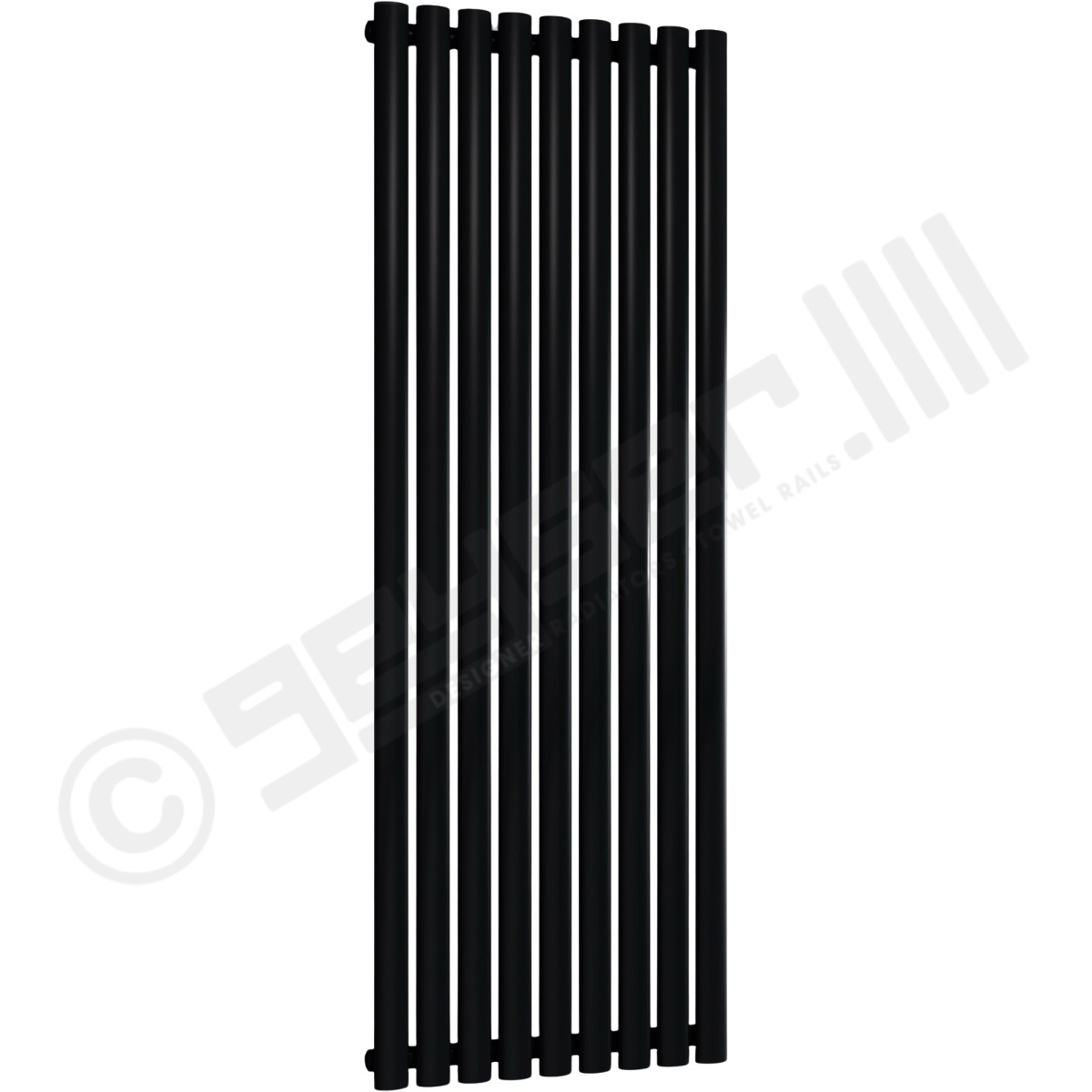 Chelsea Special Double Panel Vertical Radiator 1800mm x 531mm in Jet Black RAL 9005