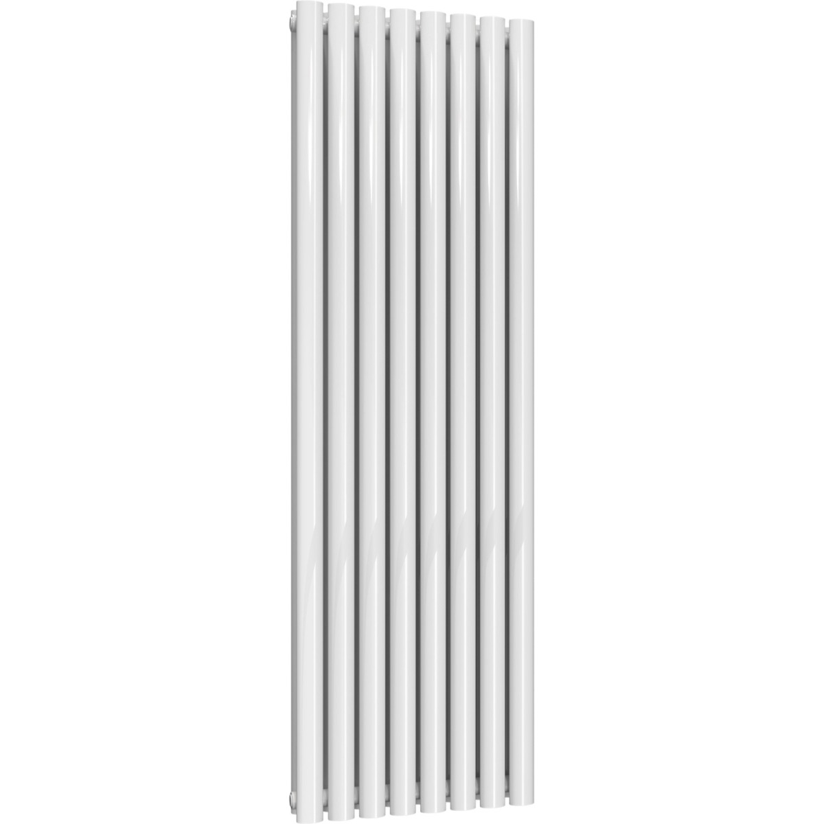 Chelsea Oval White Double Panel Vertical Mild Steel Designer Radiator 1800mm High x 472mm Wide