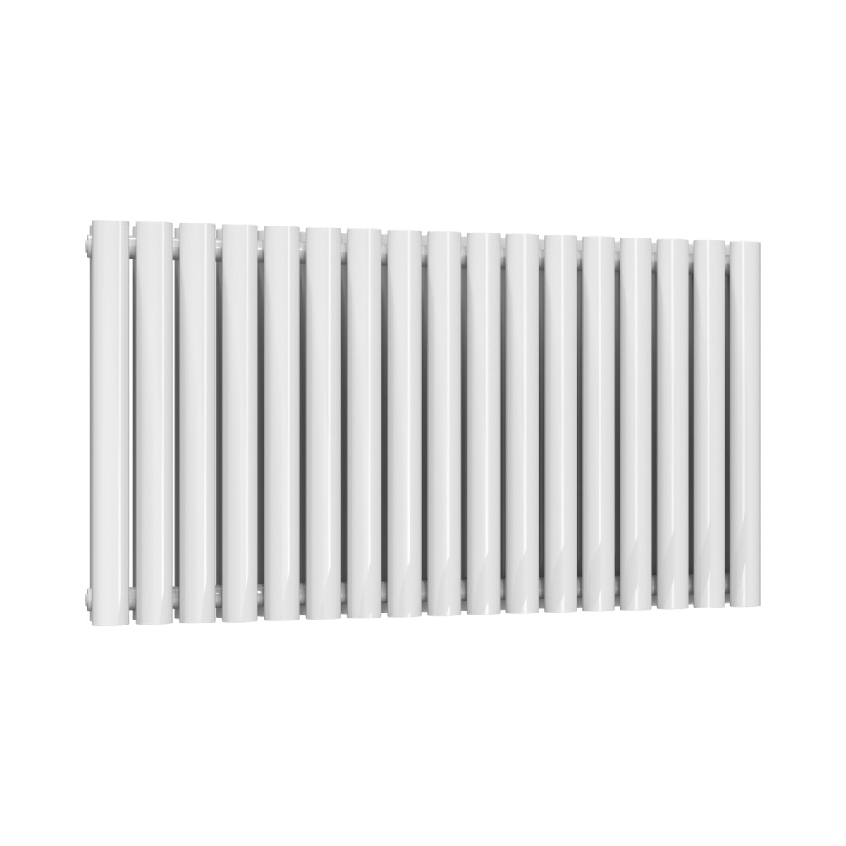 Chelsea Oval White Double Panel Horizontal Mild Steel Designer Radiator 550mm High x 1003mm Wide