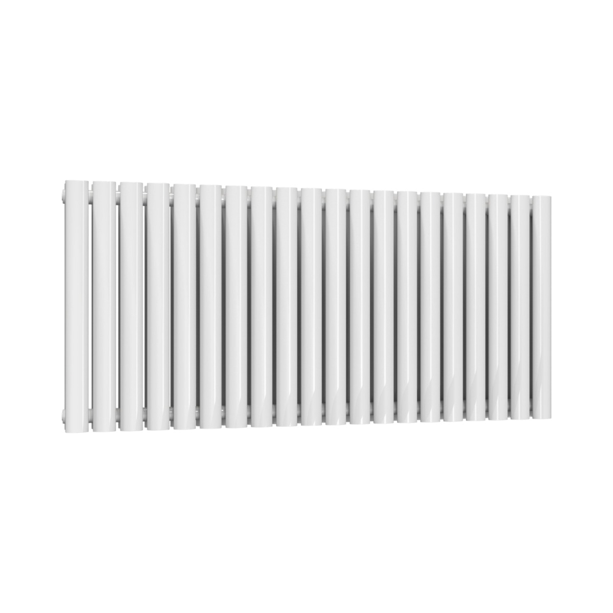 Chelsea Oval White Double Panel Horizontal Mild Steel Designer Radiator 550mm High x 1180mm Wide