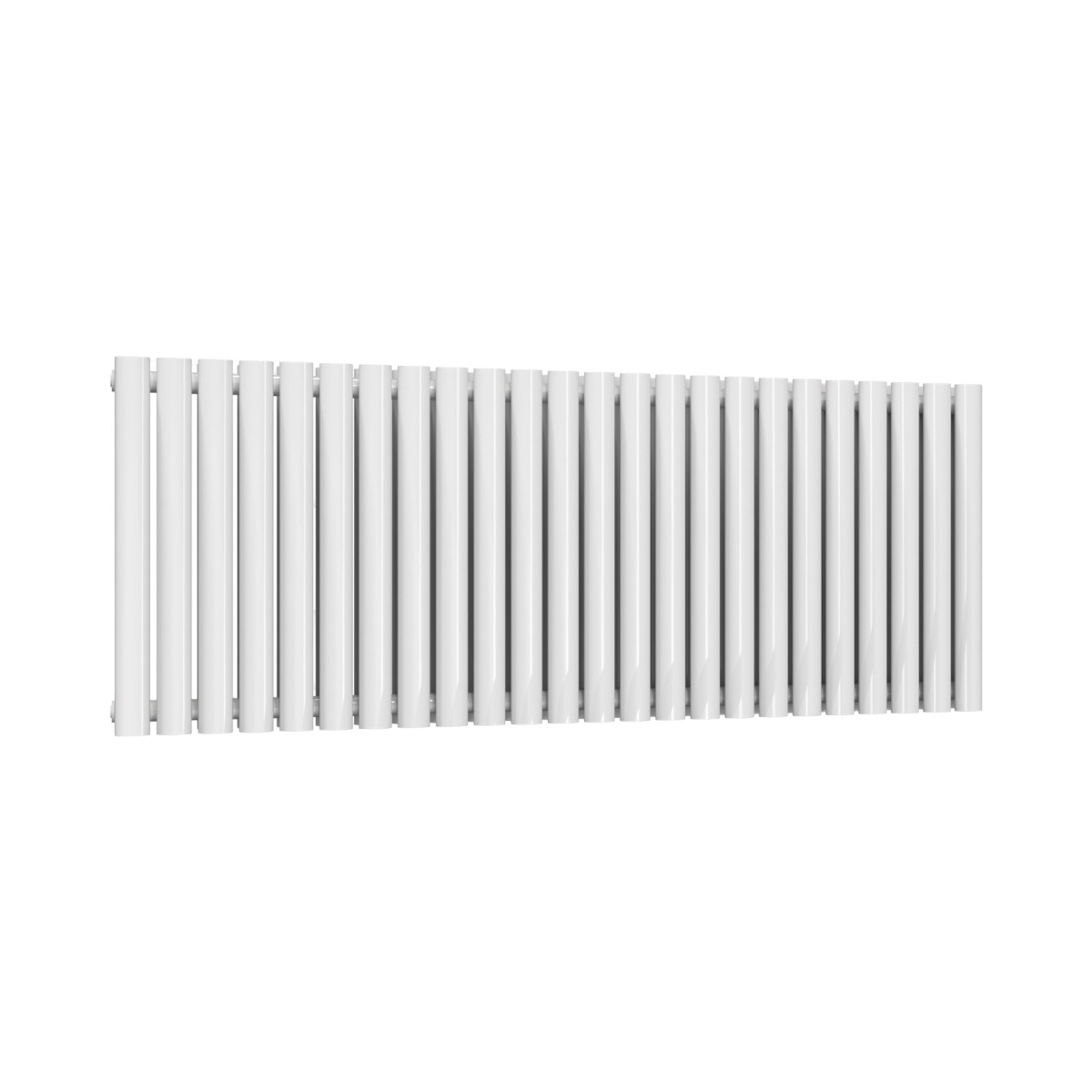 Chelsea Oval White Double Panel Horizontal Mild Steel Designer Radiator 550mm High x 1416mm Wide