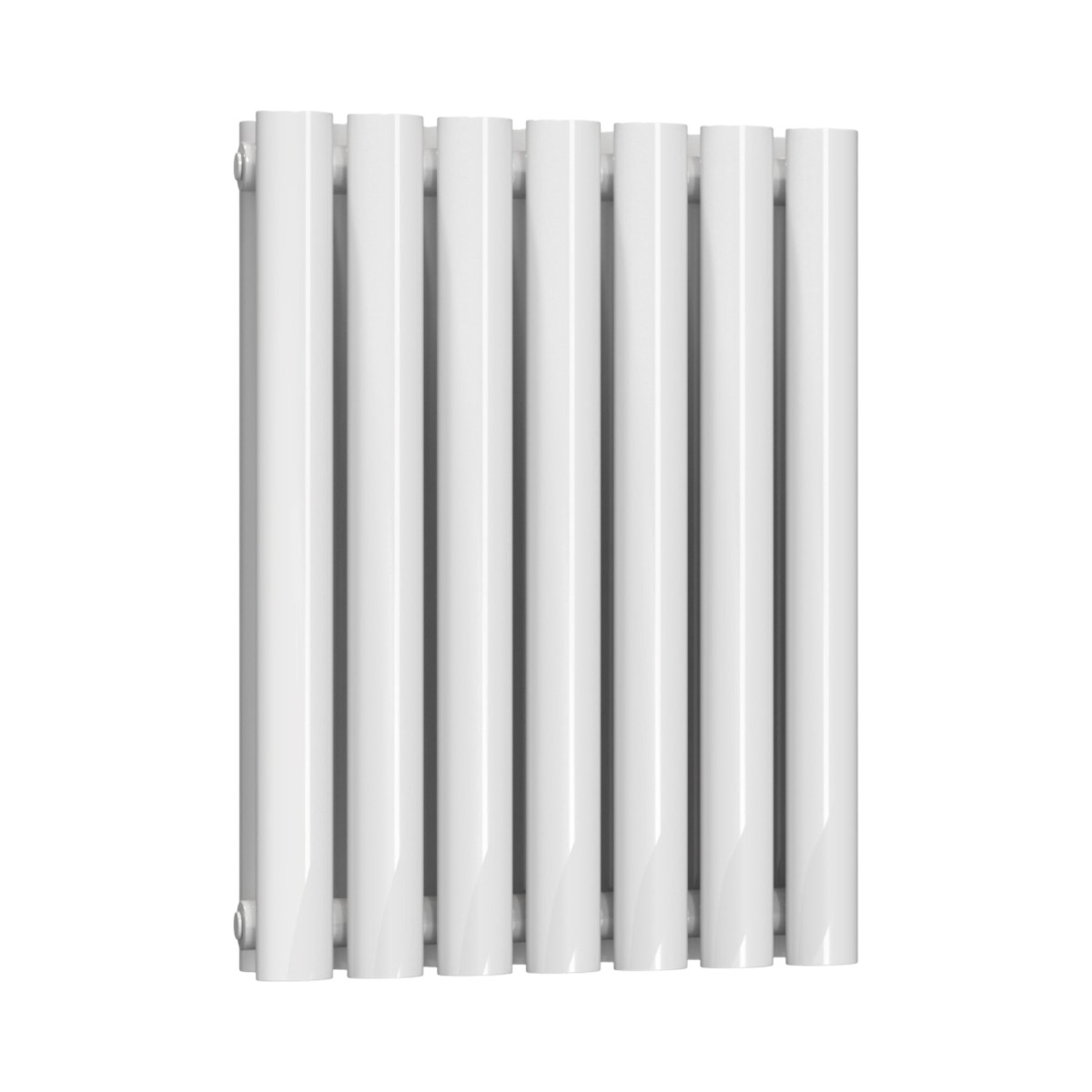 Chelsea Oval White Double Panel Horizontal Mild Steel Designer Radiator 550mm High x 413mm Wide