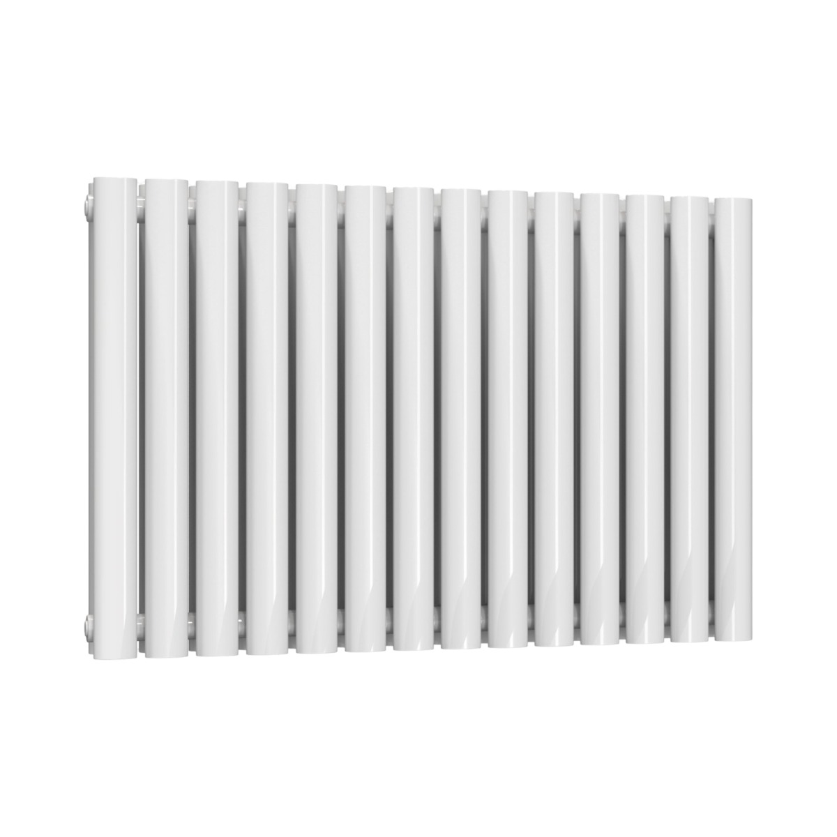 Chelsea Oval White Double Panel Horizontal Mild Steel Designer Radiator 550mm High x 826mm Wide