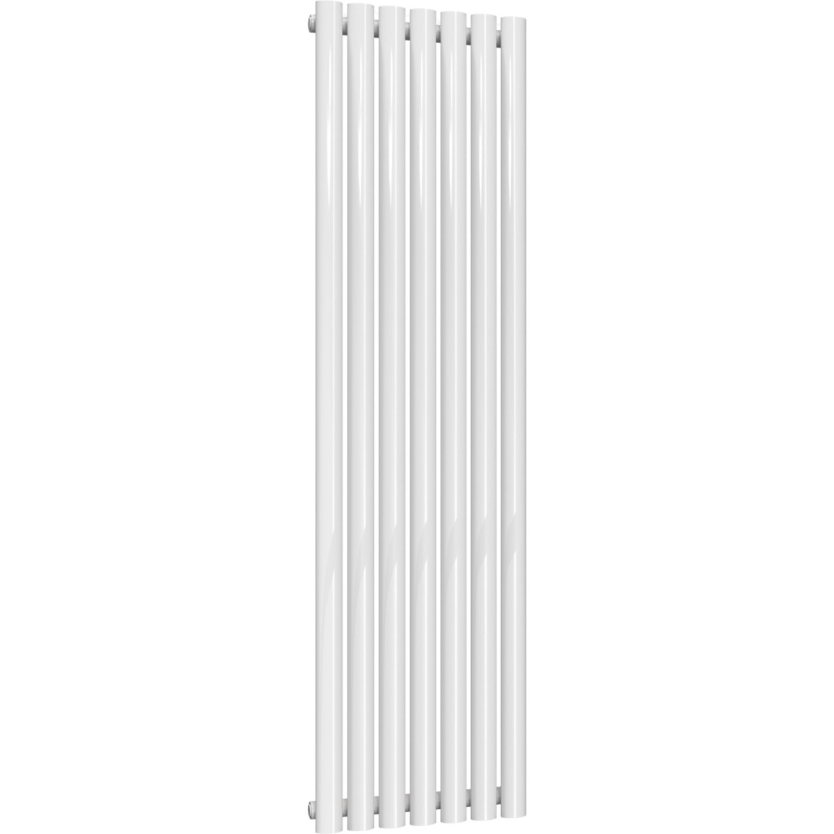 Chelsea Oval White Single Panel Vertical Mild Steel Designer Radiator 1500mm High x 413mm Wide