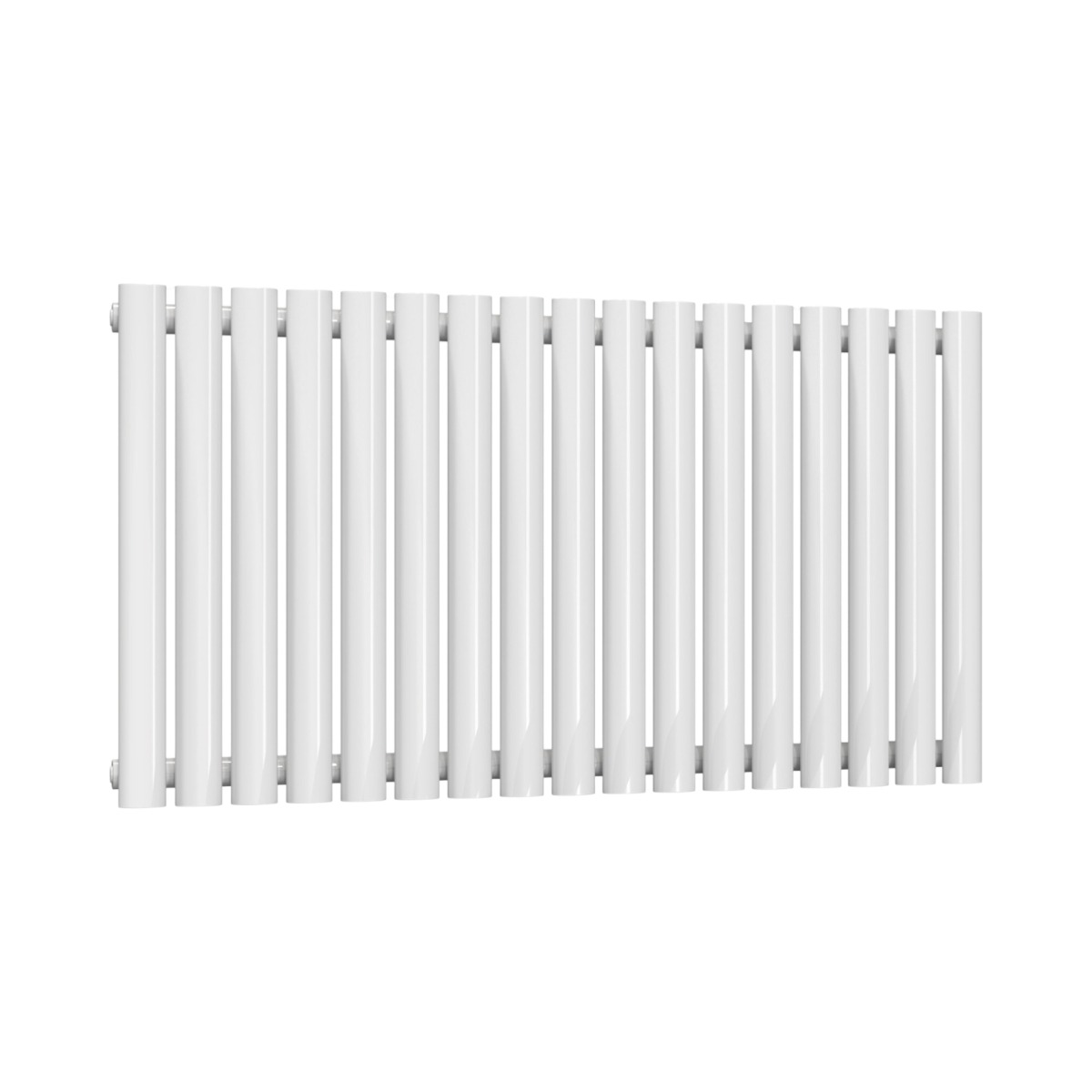 Chelsea Oval White Single Panel Horizontal Mild Steel Designer Radiator 550mm High x 1003mm Wide