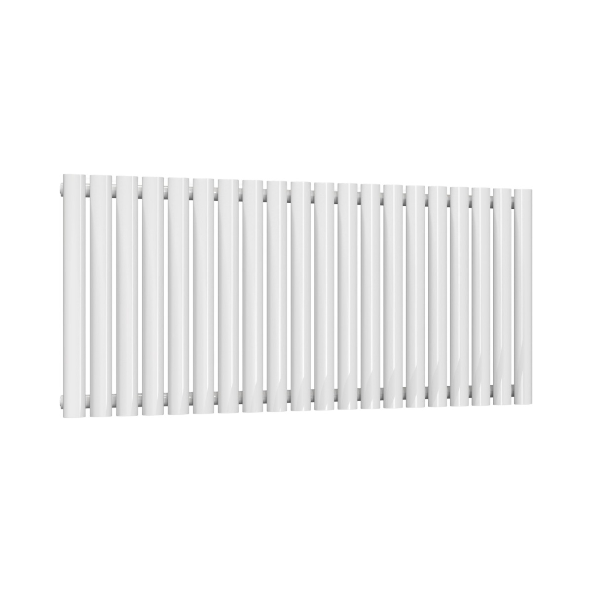 Chelsea Oval White Single Panel Horizontal Mild Steel Designer Radiator 550mm High x 1180mm Wide