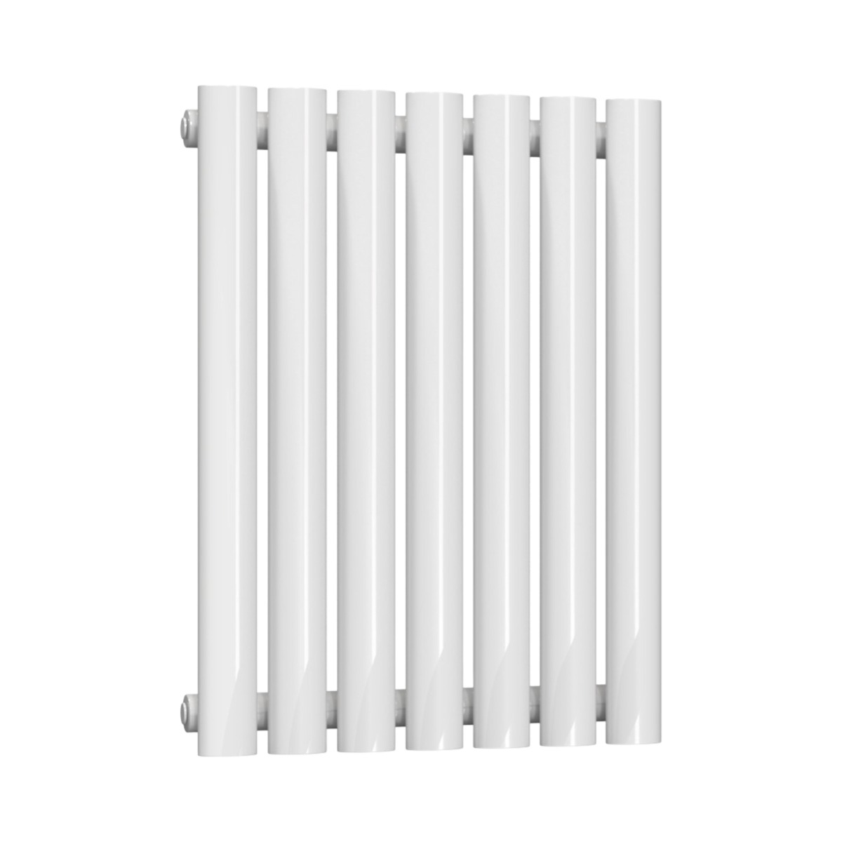 Chelsea Oval White Single Panel Horizontal Mild Steel Designer Radiator 550mm High x 413mm Wide