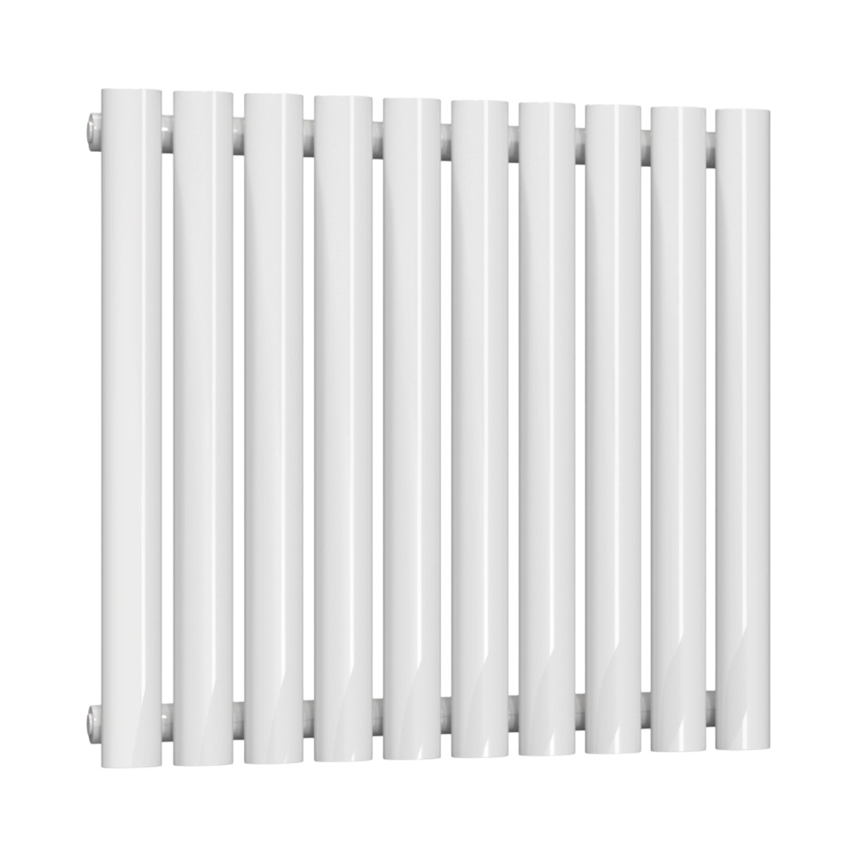 Chelsea Oval White Single Panel Horizontal Mild Steel Designer Radiator 550mm High x 590mm Wide
