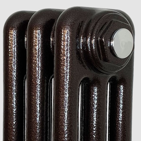 Custom 3 Column 400mm High Hammered Copper Radiators