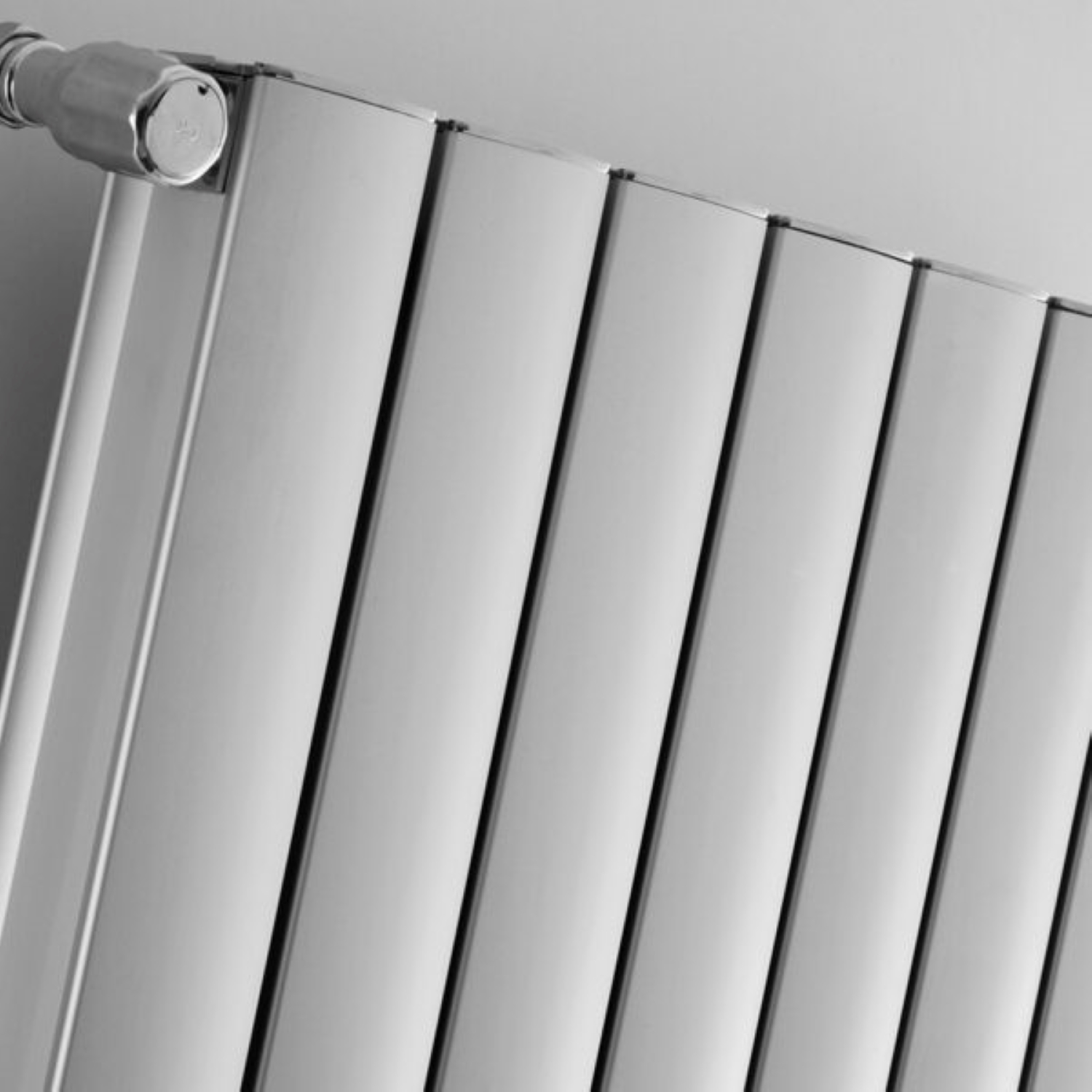Coventry White Horizontal Aluminium Radiator Front Close Up